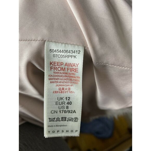 Topshop Womens 8 Pink Long‎ Sleeve Collared Fuzzy One Button Lined Jacket Coat - Picture 9 of 12